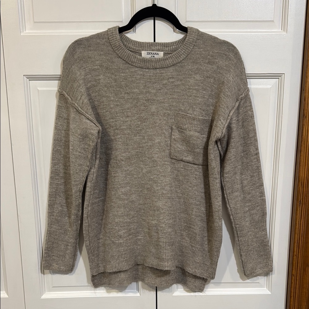 Zenana Outfitters Gray Boxy Sweatshirt